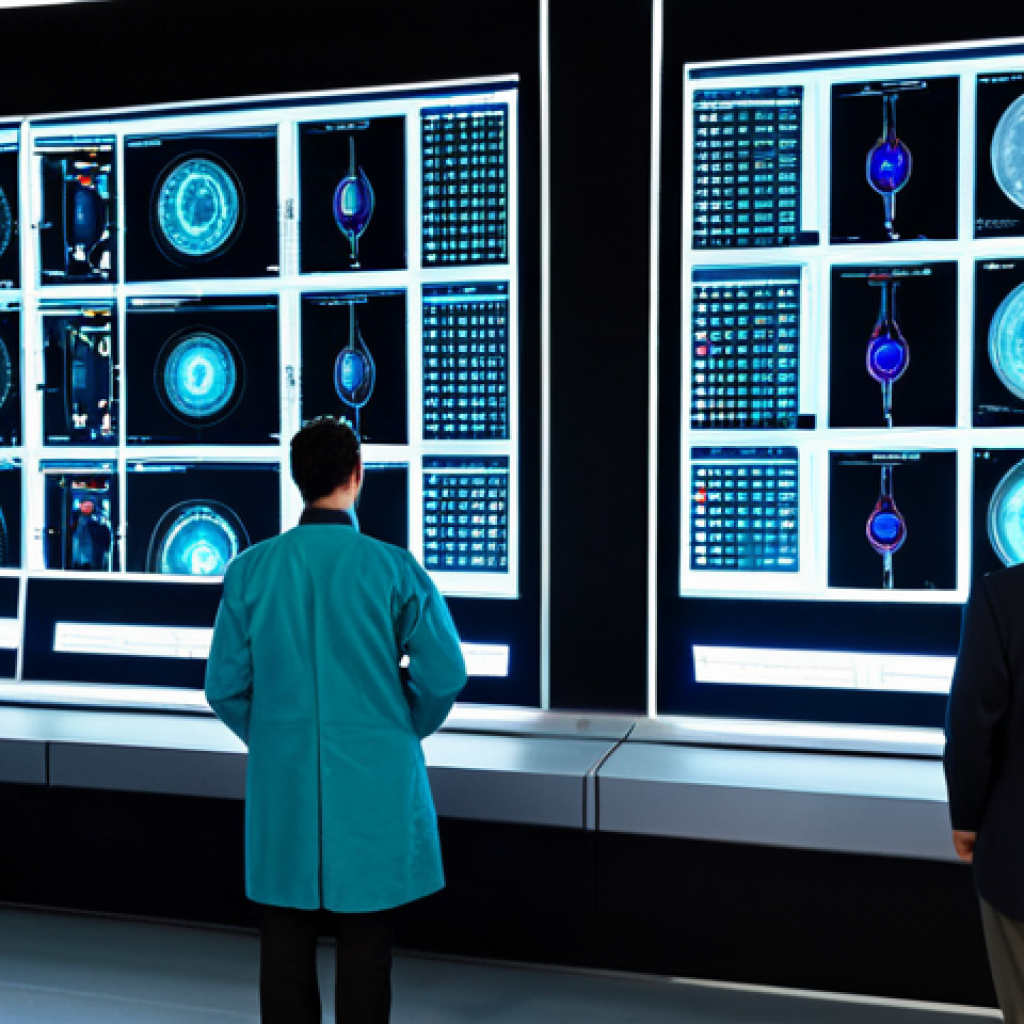 A diverse team of professional nuclear physicists and engineers, fully clothed in professional dress, collaborating intently around a holographic projection displaying complex quantum simulation data for a Small Modular Reactor (SMR) core. They are pointing at intricate 3D models of neutron flux and fuel behavior. The setting is a futuristic, clean, well-lit nuclear research laboratory with advanced computing workstations. High detail, sharp focus, natural lighting, perfect anatomy, correct proportions, natural pose, well-formed hands, proper finger count, natural body proportions, safe for work, appropriate content, fully clothed, professional.