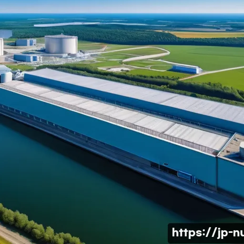 원자력 발전소 사고 대응 매뉴얼 - **A modern, state-of-the-art nuclear power plant, meticulously designed with advanced safety feature...