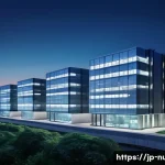 원자력 기술 해외 인증 시험 - **Prompt:** A futuristic, sleek small modular reactor (SMR) complex, depicted with advanced Japanese...